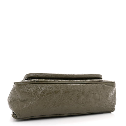 Saint Laurent Crinkled Calfskin Matelasse Monogram Medium Niki Chain Satchel Dark Green 4 of 11