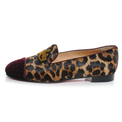 Christian Louboutin Leopard Print Cap Toe I Love My Loubies Loafers 39 1 of 7
