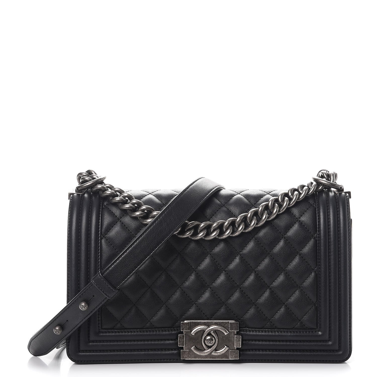 Chanel Calfskin Quilted Medium Boy Flap Black 1 of 9