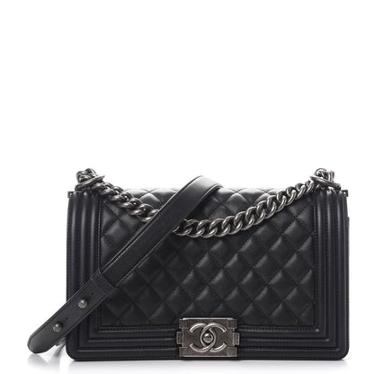 Chanel Calfskin Quilted Medium Boy Flap Black 1 of 9