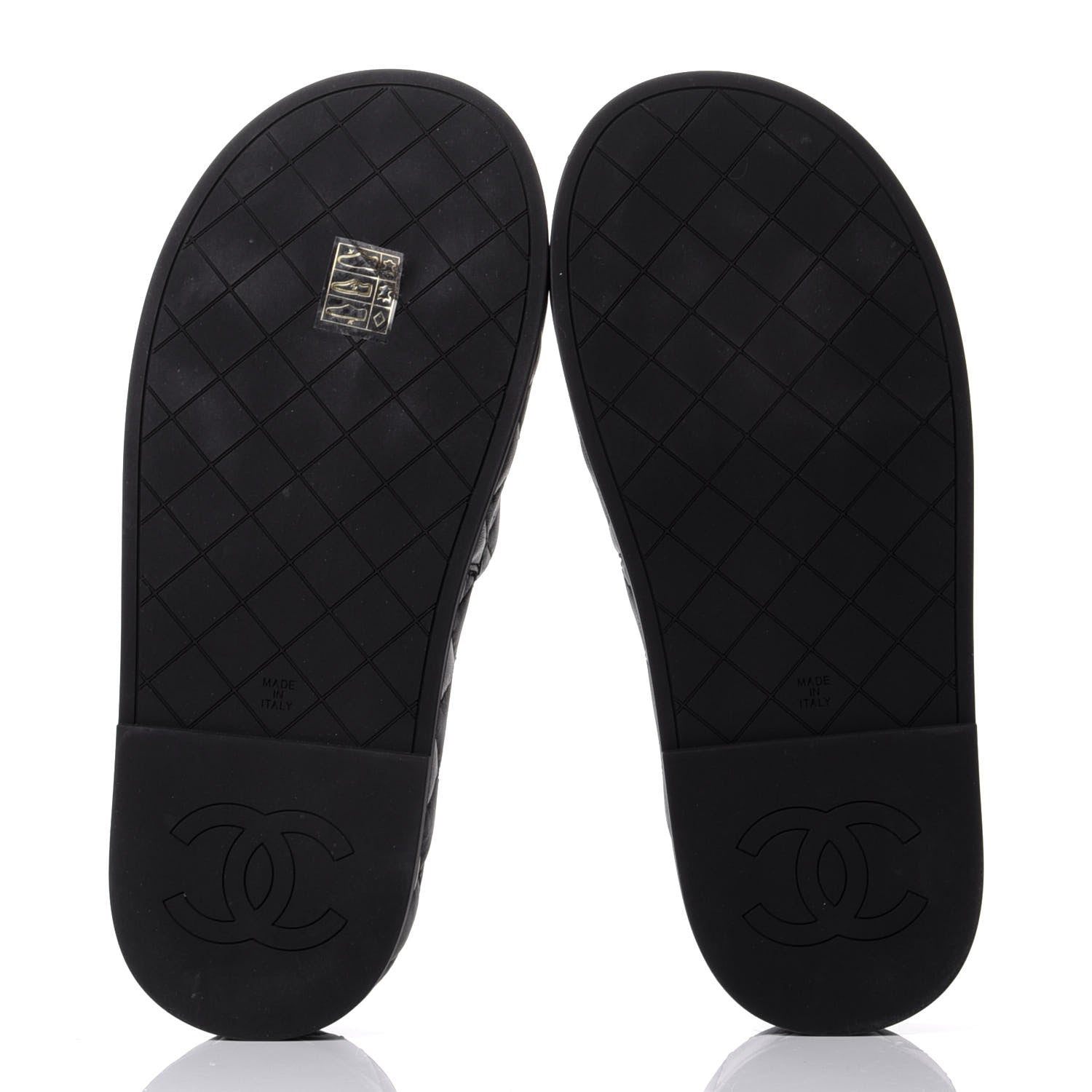 Chanel Lambskin Quilted CC Mules Sandals 38 Black 6 of 11