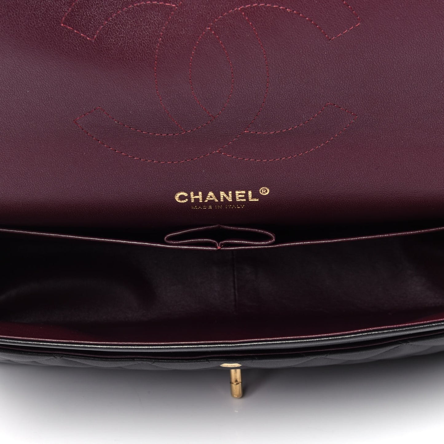 Lambskin Quilted Jumbo Double Flap Black