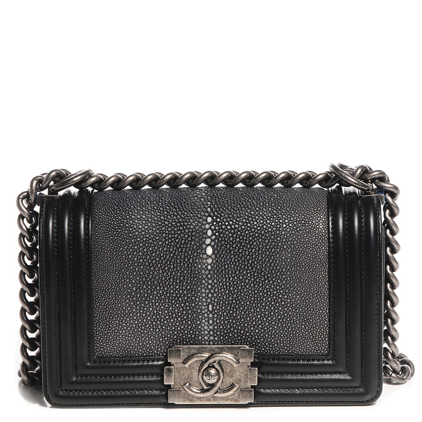 Galuchat Stingray Small Boy Flap Black