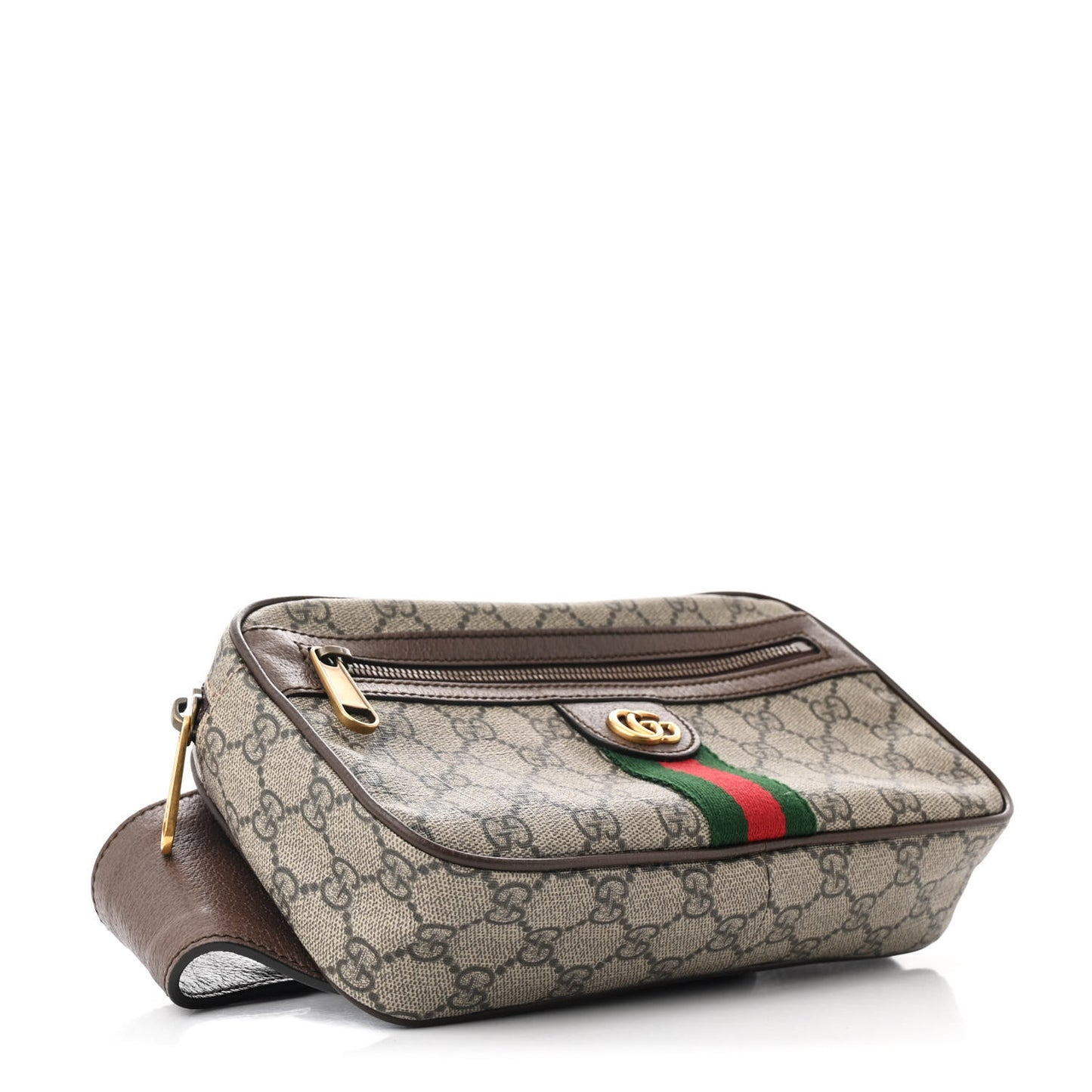 Soft GG Supreme Monogram Medium Ophidia Belt Bag Dark Brown