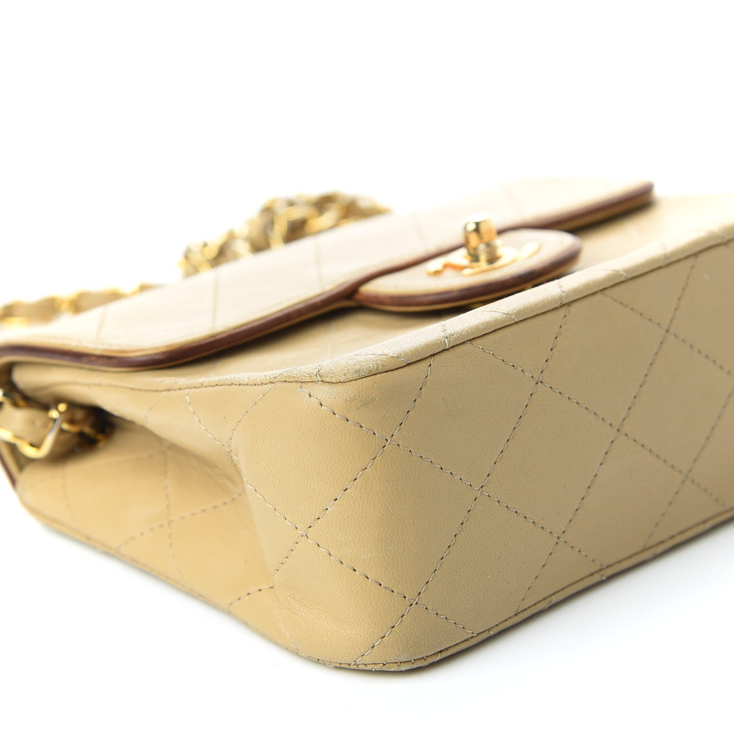 Chanel Lambskin Quilted Mini Square Flap Beige 5 of 10