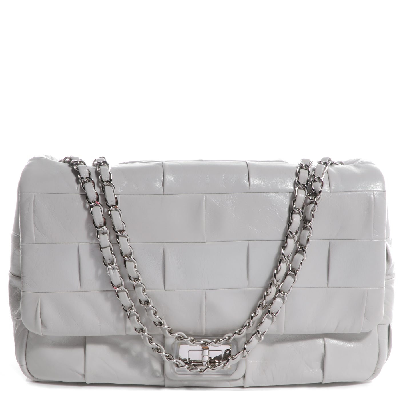 Lambskin Igloo Single Flap Light Grey