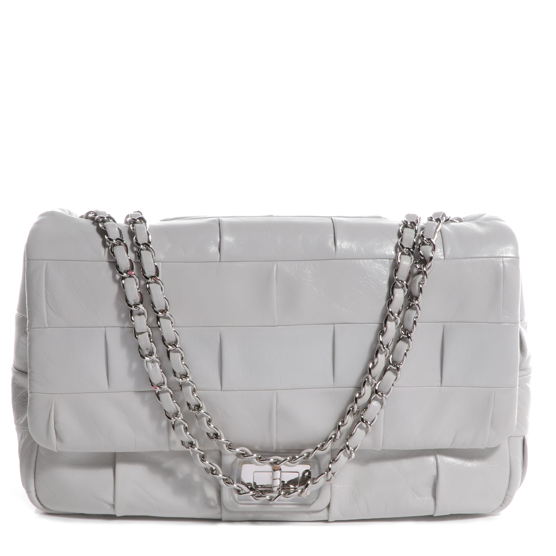 Chanel Lambskin Igloo Single Flap Light Grey 1 of 9