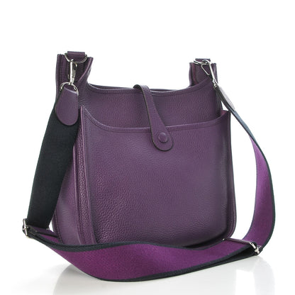 Hermes Taurillon Clemence Amazone Evelyne III PM Ultraviolet 3 of 7