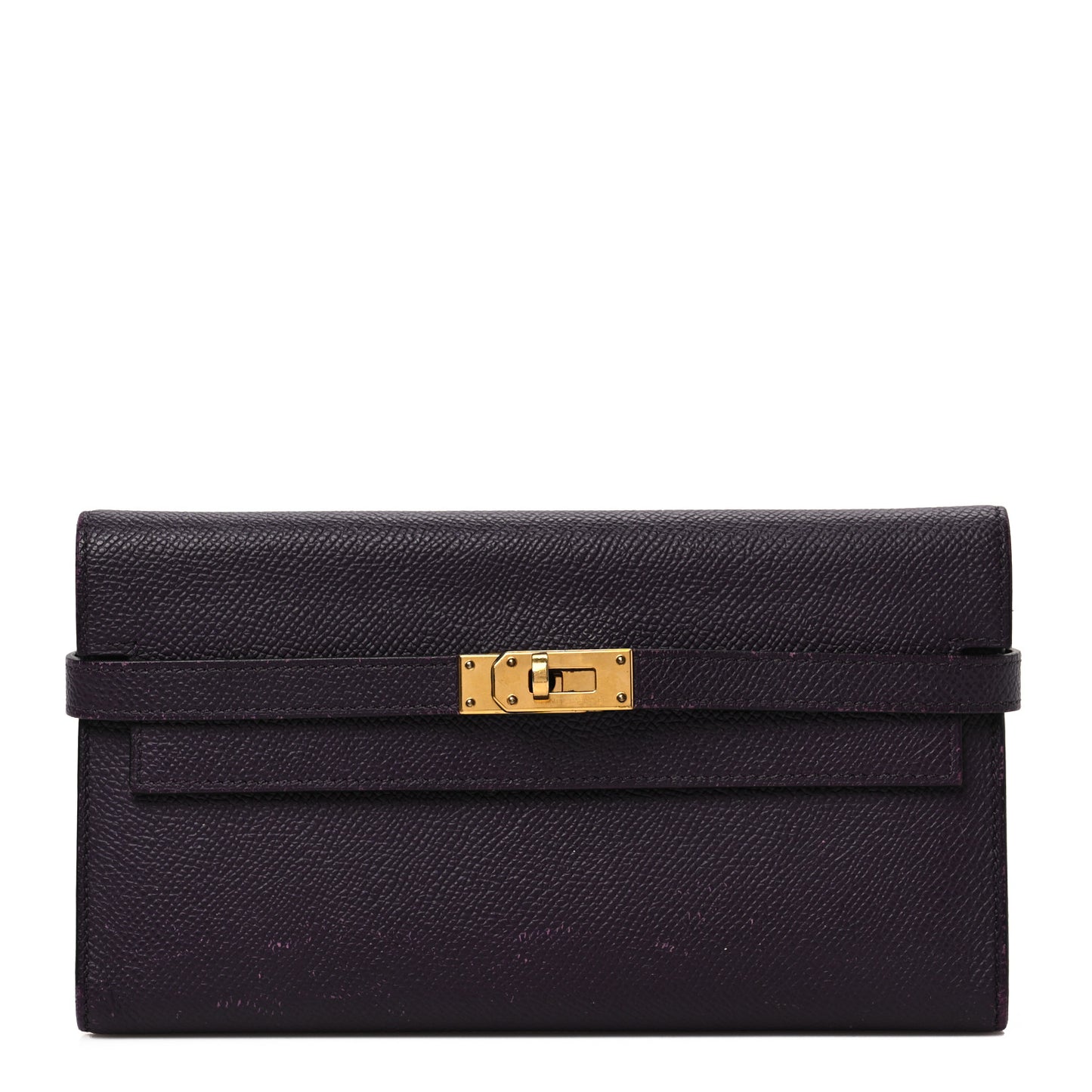 Epsom Verso Kelly Longue Wallet Raisin Anemone