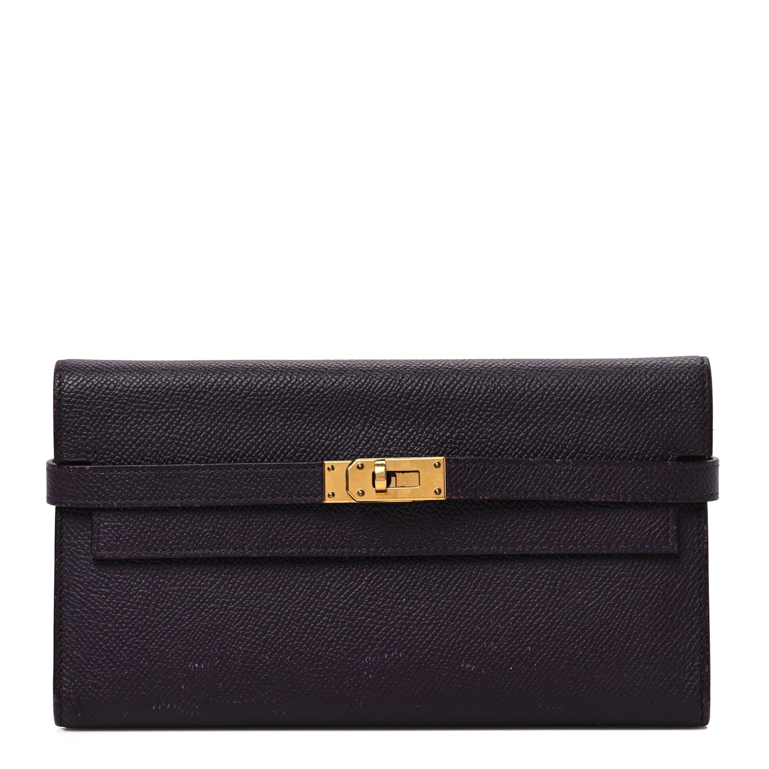 Hermes Epsom Verso Kelly Longue Wallet Raisin Anemone 1 of 10
