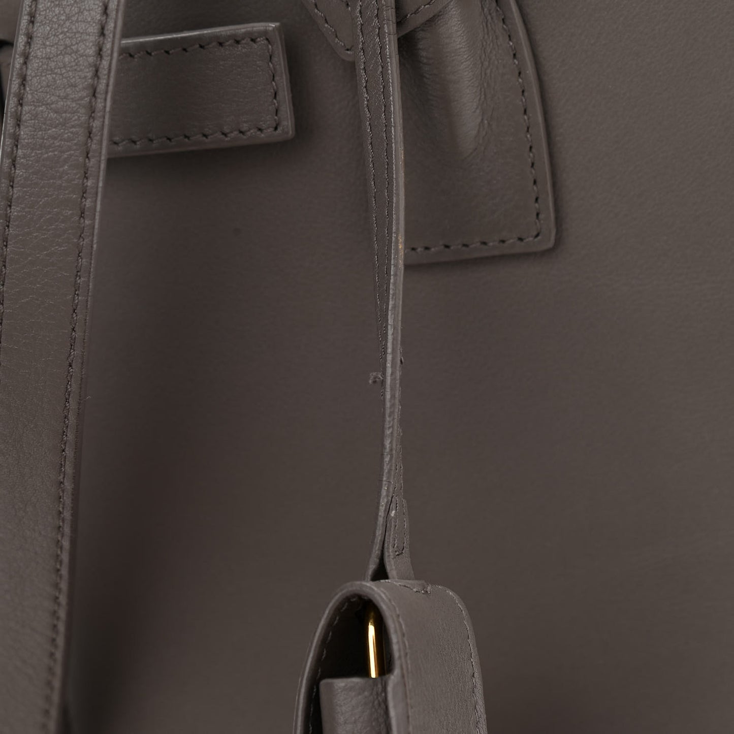 Grained Calfskin Baby Sac De Jour Fog