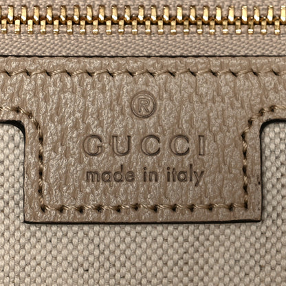 Gucci GG Supreme Monogram Textured Dollar Calfskin Web Medium Ophidia Shopping Tote Beige Mystic White Oatmeal 6 of 10