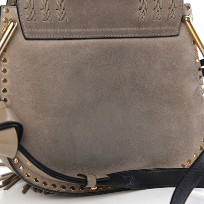 Chloe Suede Braided Small Hudson Shoulder Bag Motty Grey 10 of 11