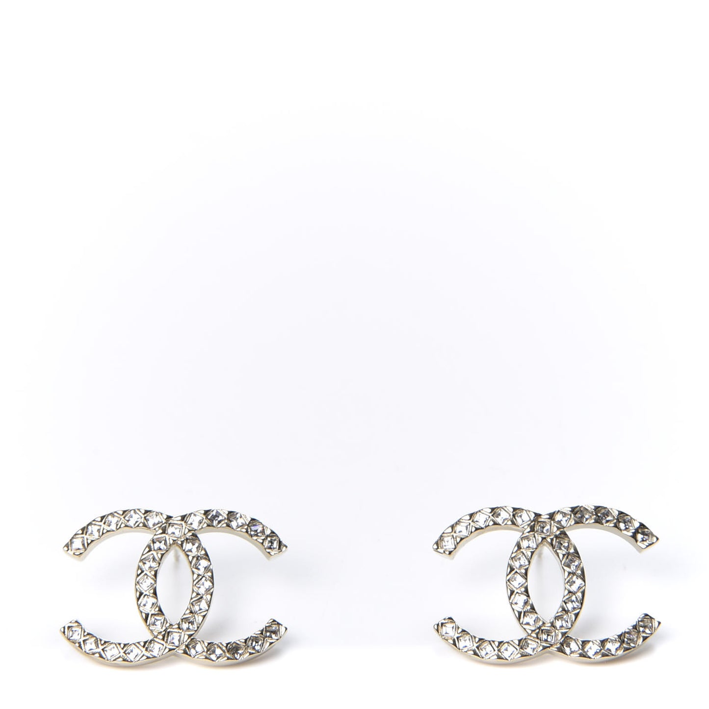 Crystal CC Large Stud Earrings Gold