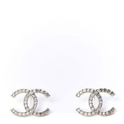 Chanel Crystal CC Large Stud Earrings Gold 1 of 4