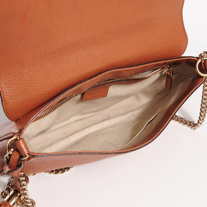 Gucci Pebbled Calfskin Medium Soho Flap Crossbody Tan 5 of 7