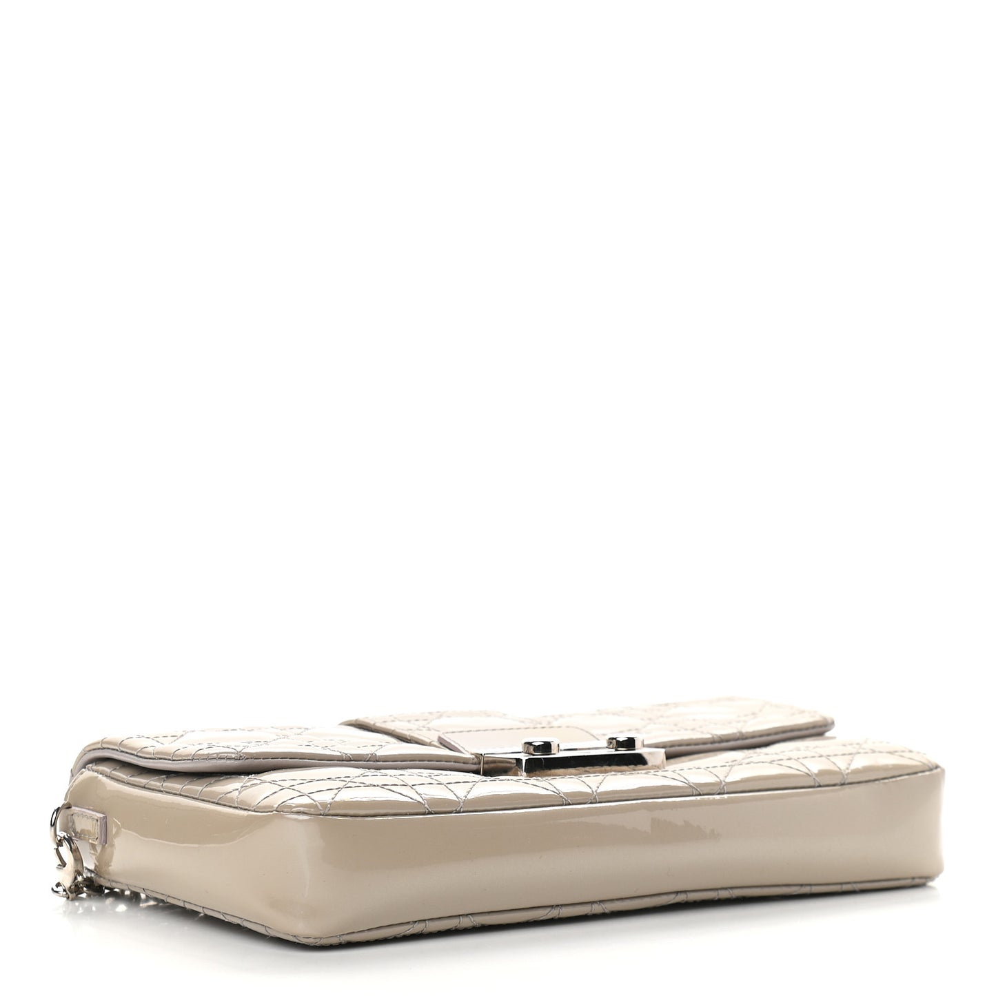 Patent Cannage Miss Dior Promenade Pouch Grey