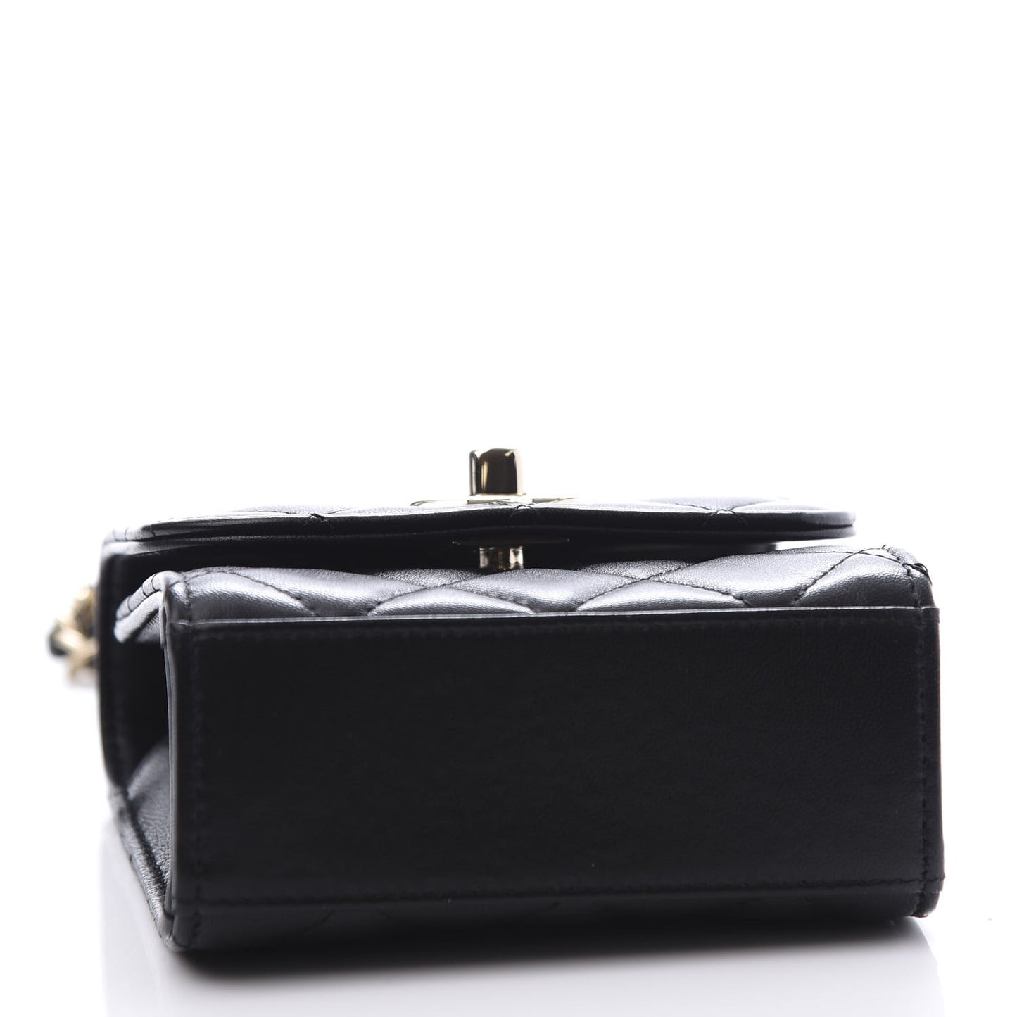 Lambskin Quilted Mini Trendy CC Chain Wallet Black