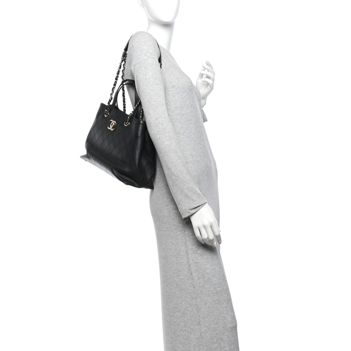 Calfskin Serial Shopper Tote Black