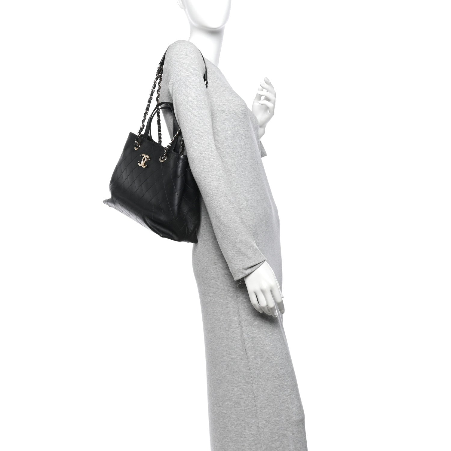 Chanel Calfskin Serial Shopper Tote Black 2 of 14