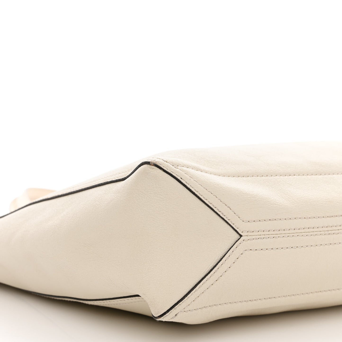 New Sakai Calfskin Lux Medium Dahlia Tote Mystic White