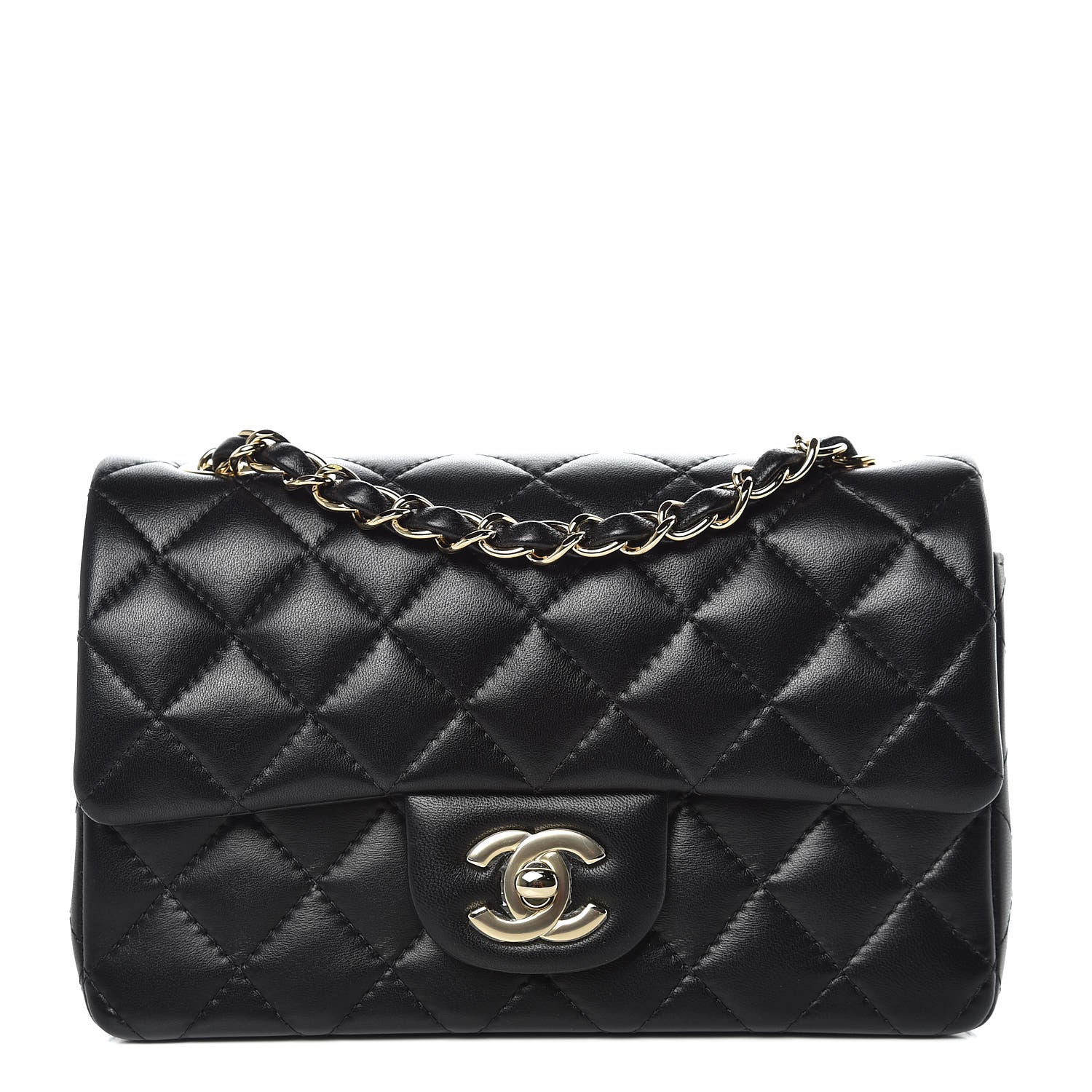 Chanel Lambskin Quilted Mini Rectangular Flap Black 1 of 10