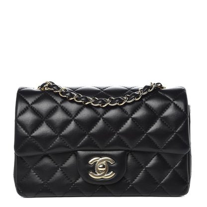 Chanel Lambskin Quilted Mini Rectangular Flap Black 1 of 10