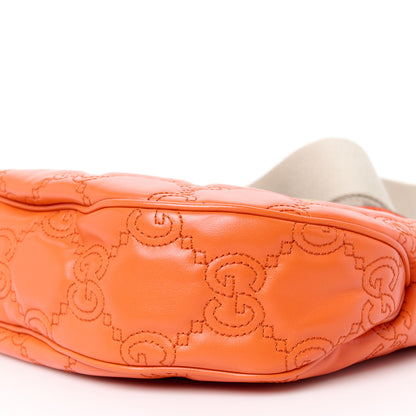 Gucci Calfskin GG Matelasse Small Hobo Shoulder Bag Spring Orange Natural 10 of 10