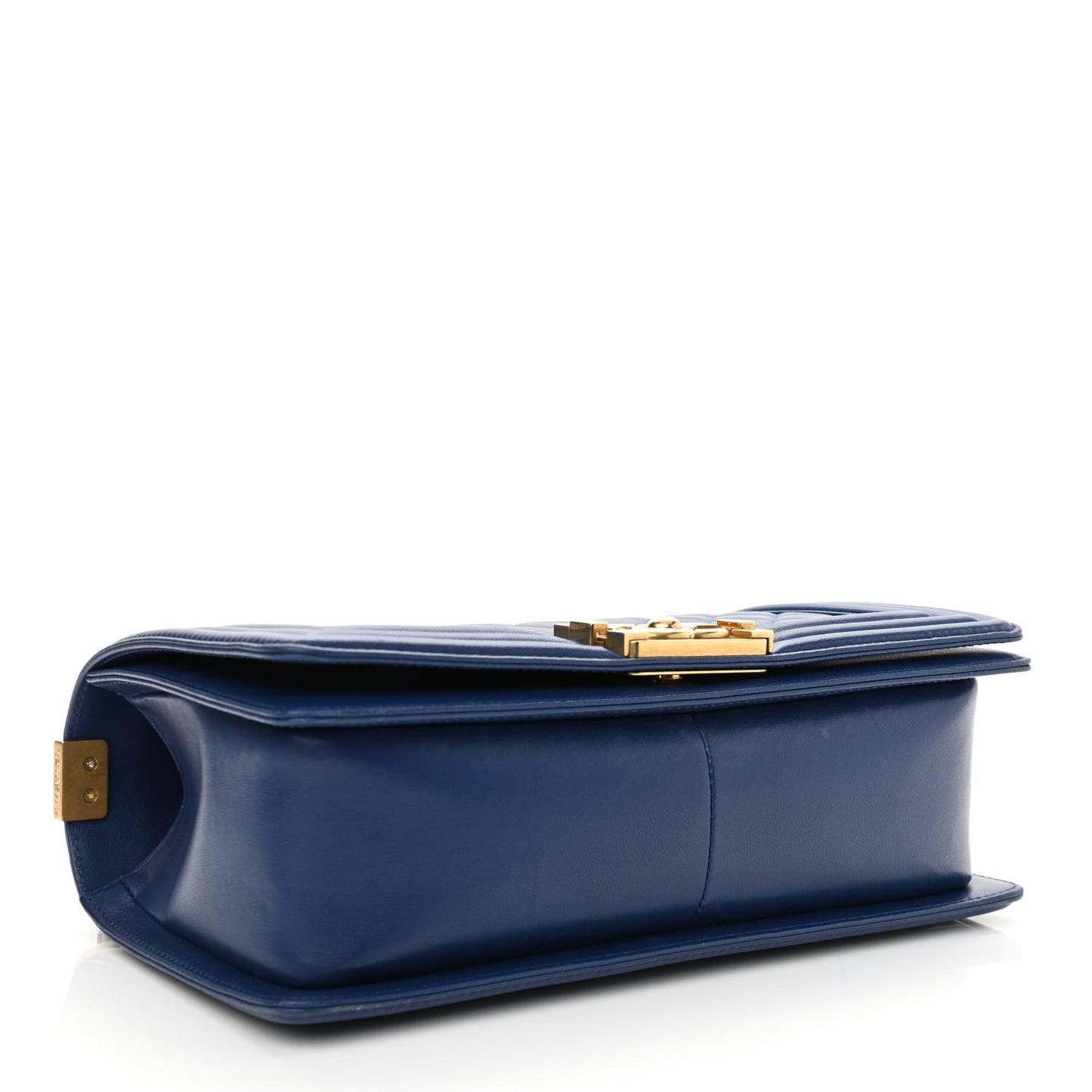 Lambskin Quilted Medium Boy Flap Blue