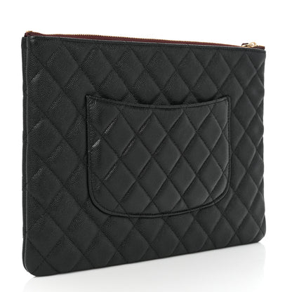 Chanel Caviar Quilted Medium Cosmetic Case Black 3 of 8