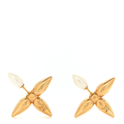 Louis Vuitton Pearl Louisette By Night Earrings Gold 1 of 5
