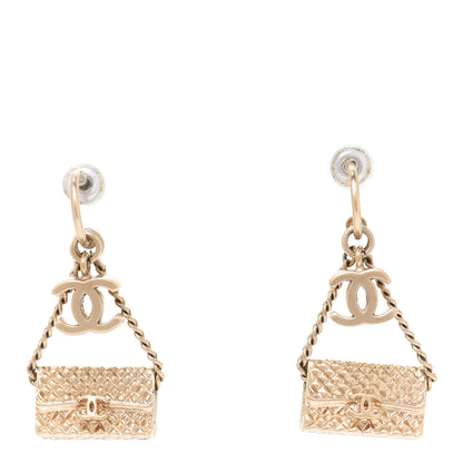 Chanel CC Flap Bag Drop Earrings Gold 1 of 4
