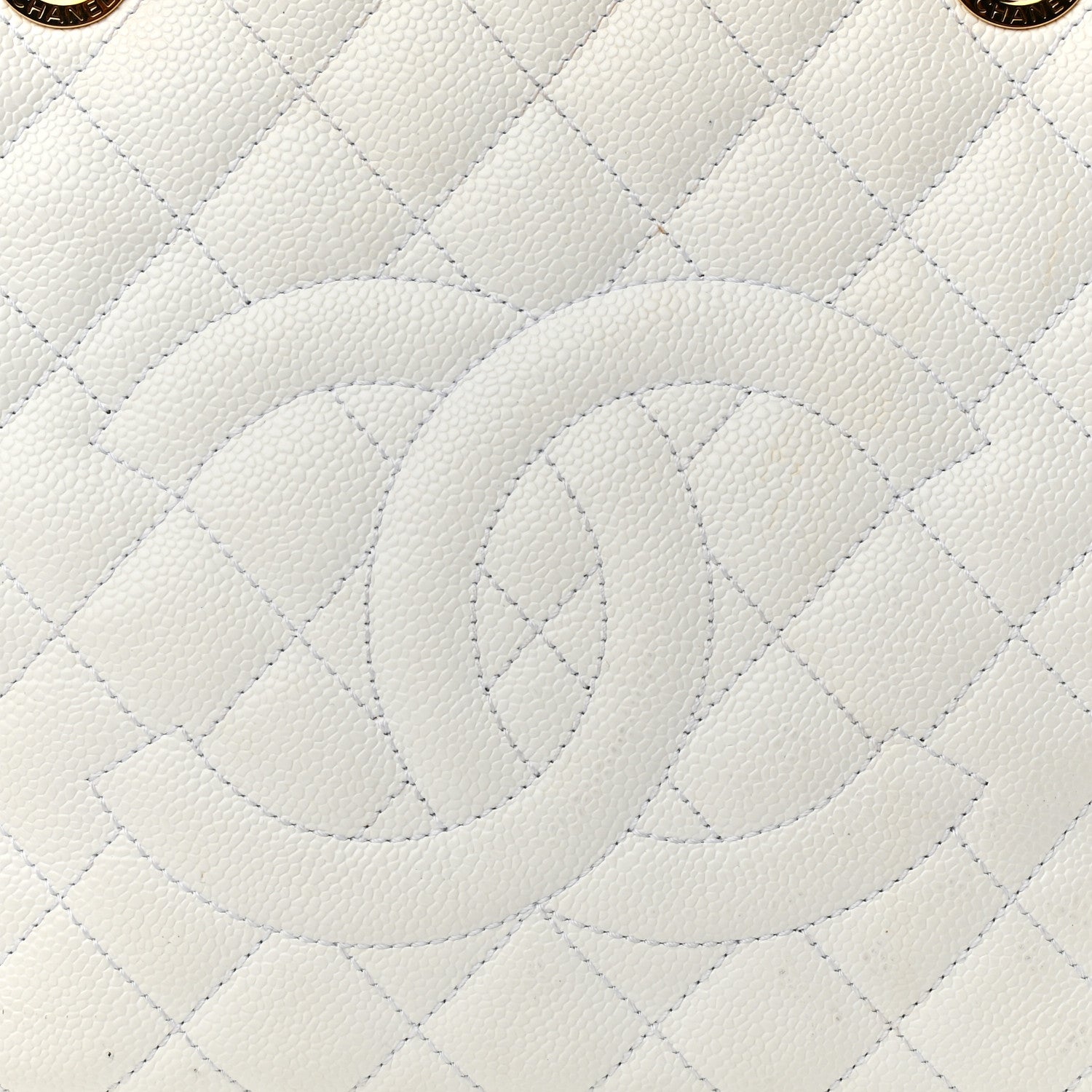 Chanel Caviar Quilted Grand Shopping Tote GST White 9 of 21