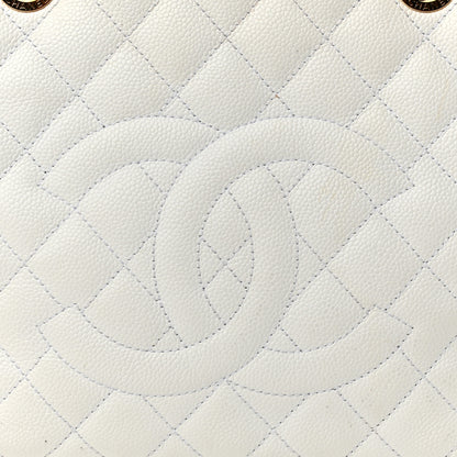 Chanel Caviar Quilted Grand Shopping Tote GST White 9 of 21