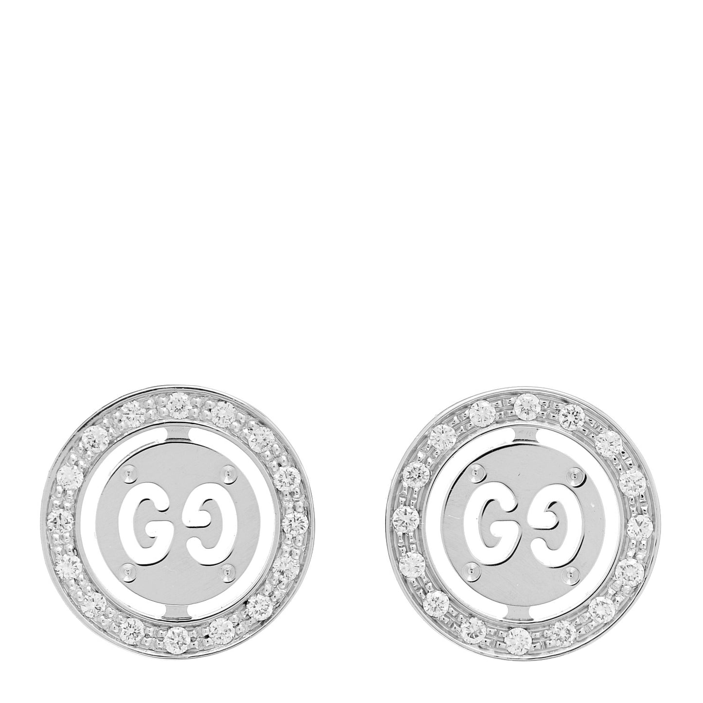 18K White Gold Diamond Icon Twirl Stud Earrings