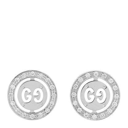Gucci 18K White Gold Diamond Icon Twirl Stud Earrings 1 of 4