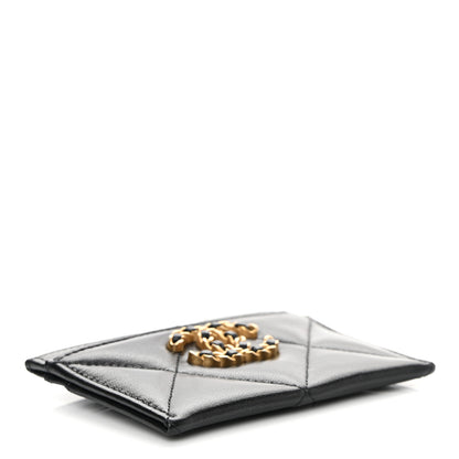 Chanel Lambskin Quilted Chanel 19 Card Holder Black 3 of 7