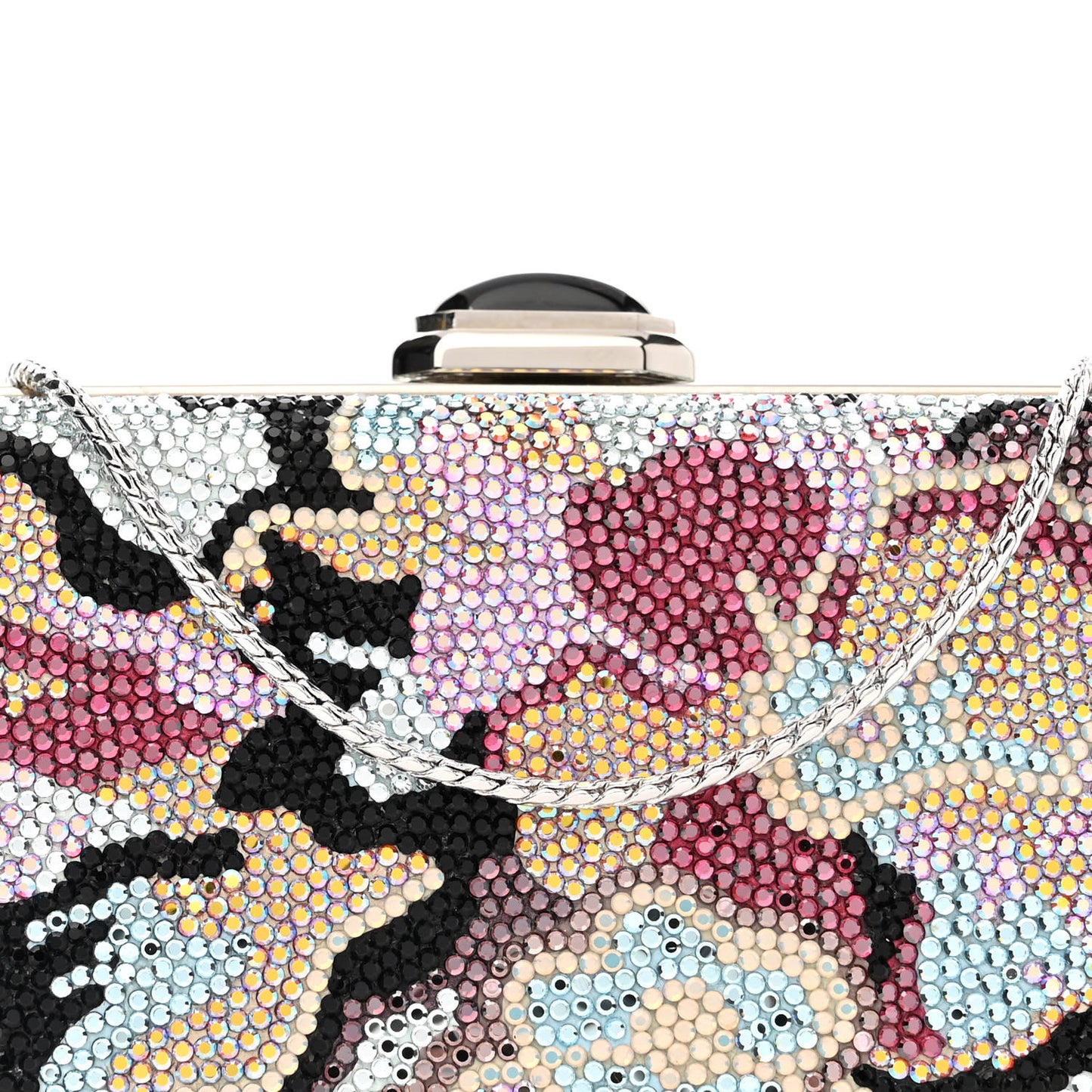 Swarovski Crystal Floral Clutch Multicolor