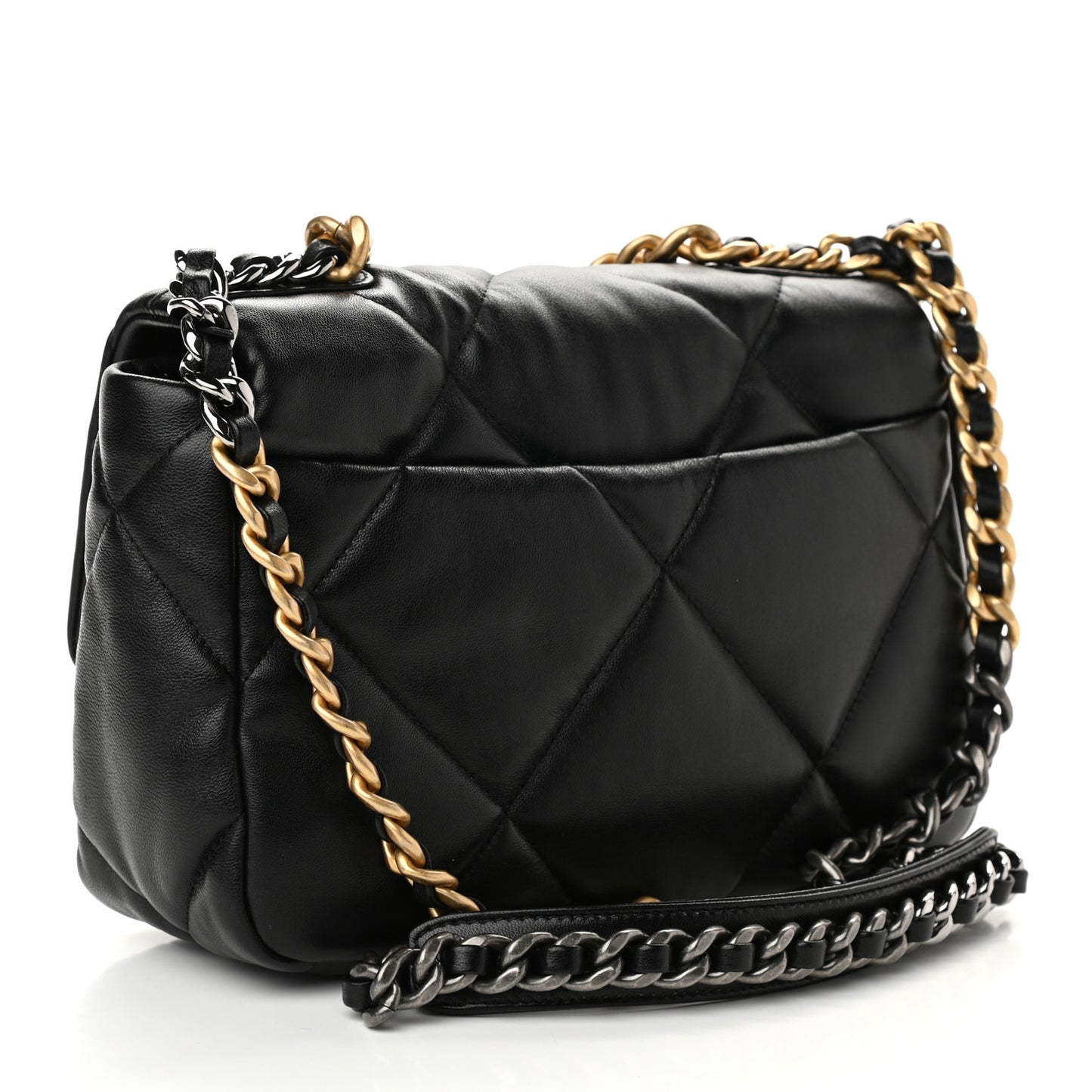Lambskin Quilted Medium Chanel 19 Flap Black