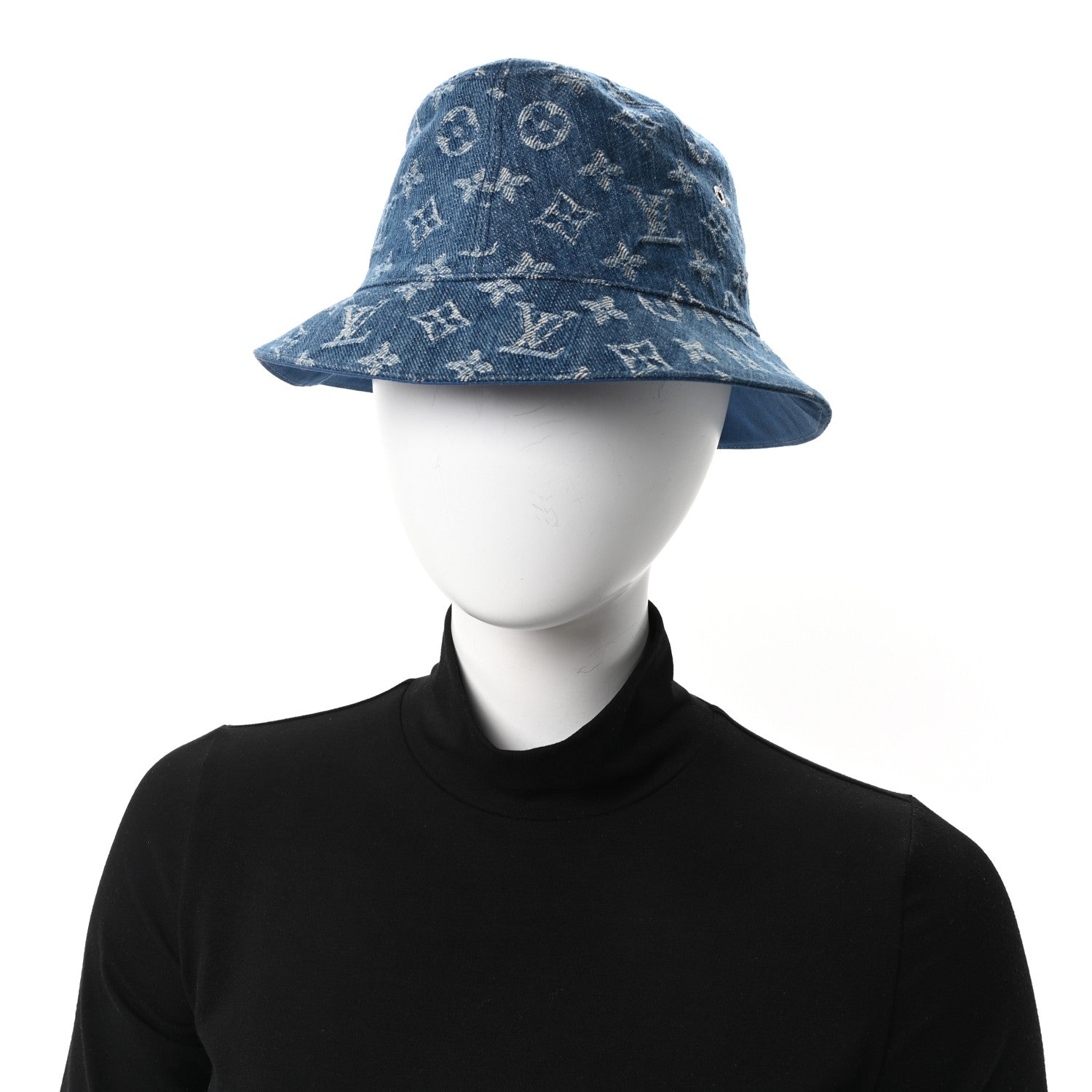 Louis Vuitton Monogram Denim Transformable Bob Bucket Hat 58 Blue 2 of 9