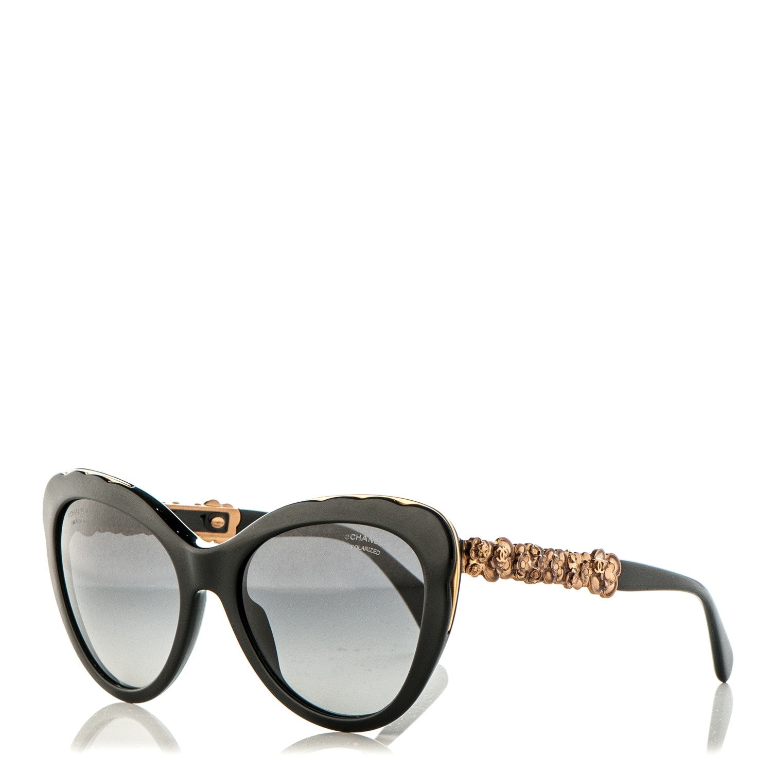 Chanel Polarized Bijou Cat Eye Sunglasses 5354 Black 1 of 6