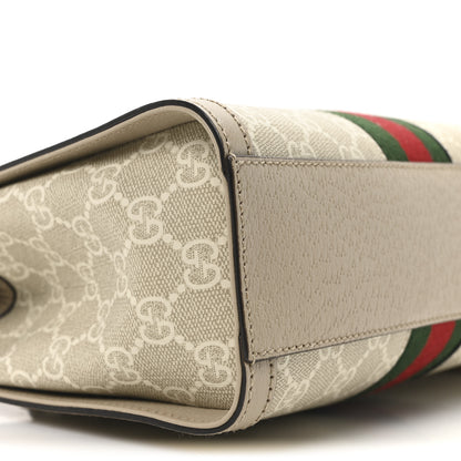 Gucci GG Supreme Monogram Textured Dollar Calfskin Web Small Ophidia Tote Bag Beige Mystic White Oatmeal 9 of 10