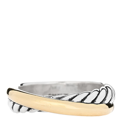 David Yurman Sterling Silver 18K Yellow Gold Narrow Crossover Ring 48 4.5 1 of 5