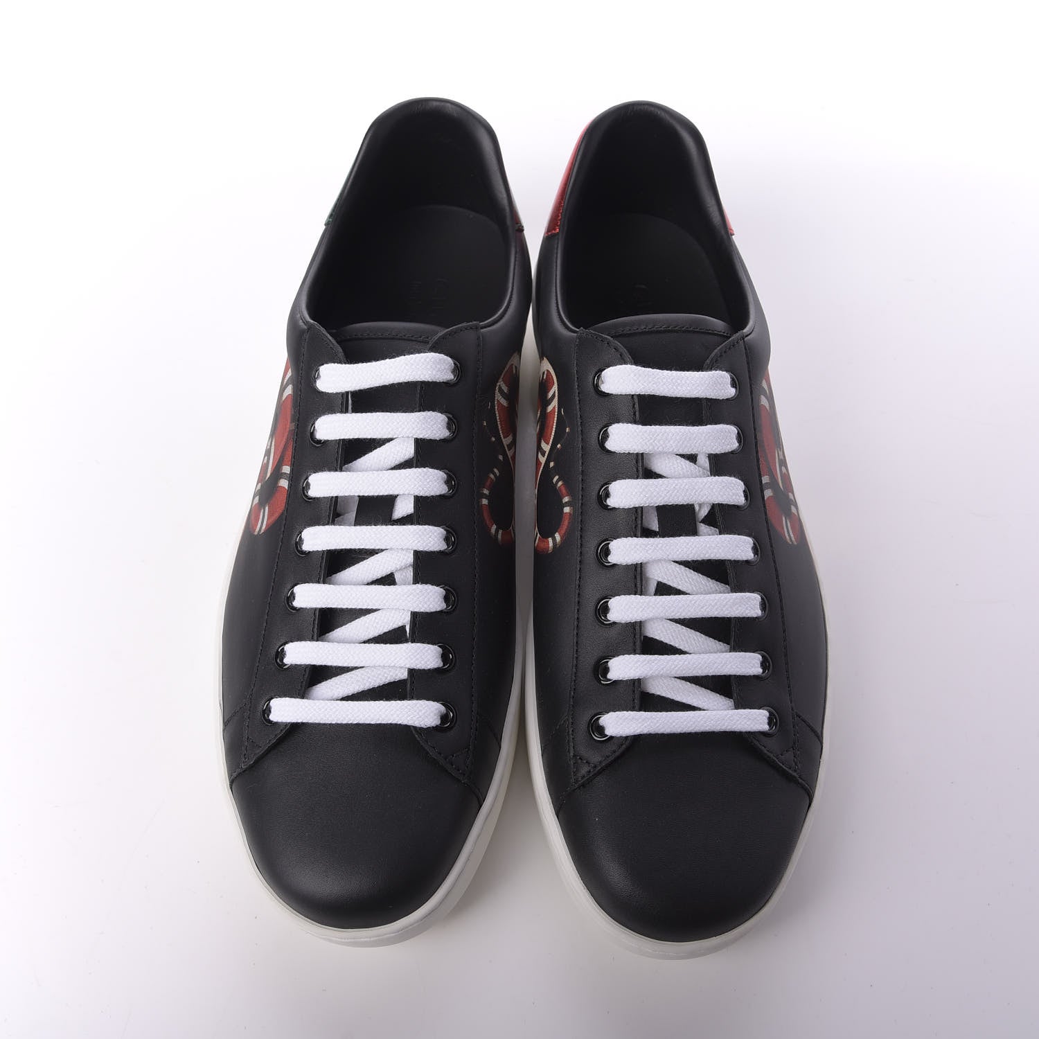 Gucci Calfskin Kingsnake Mens Ace Sneakers 11 Black Multicolor 5 of 10