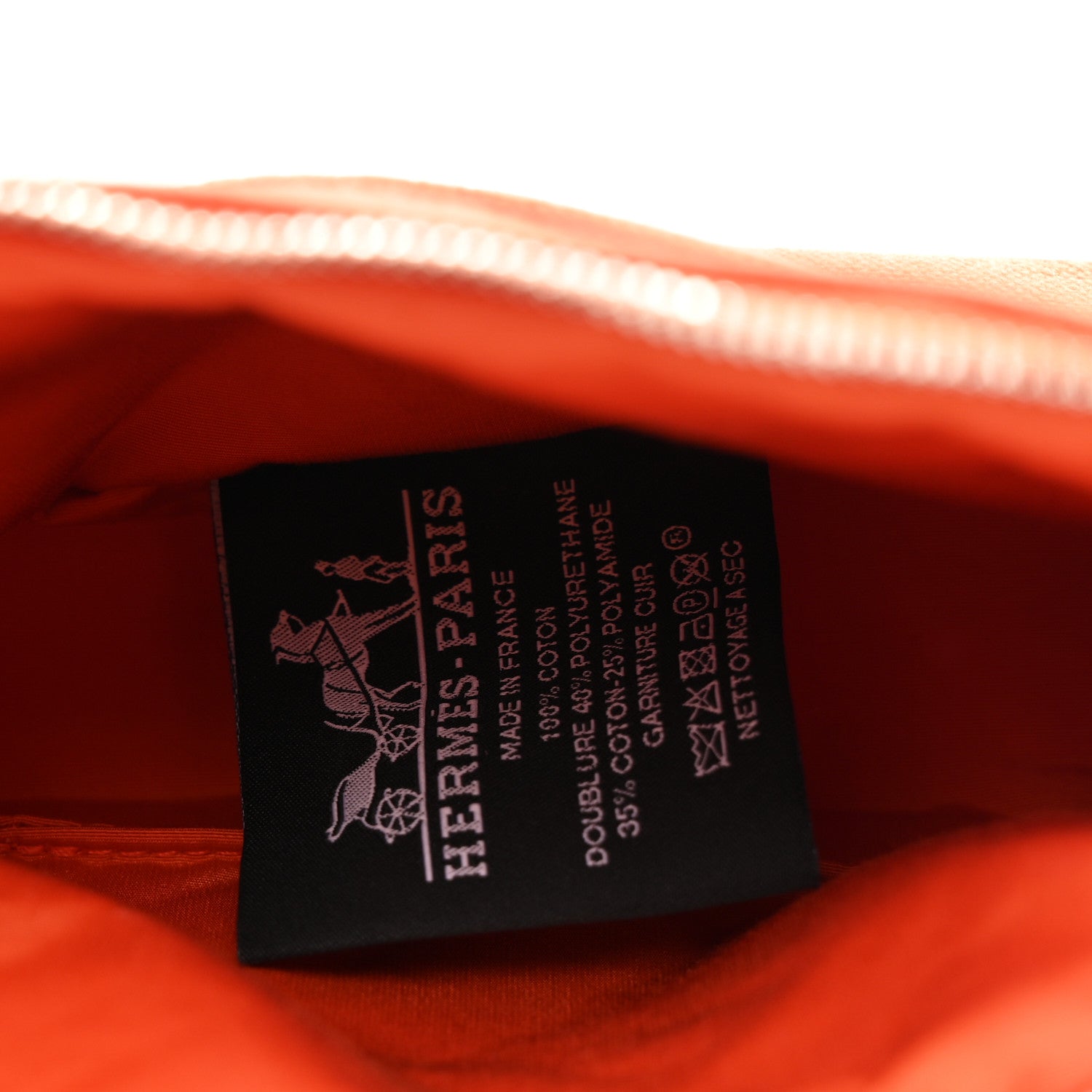 Hermes Cotton Canvas Mini Bolide Travel Cosmetic Pouch Feu 6 of 7