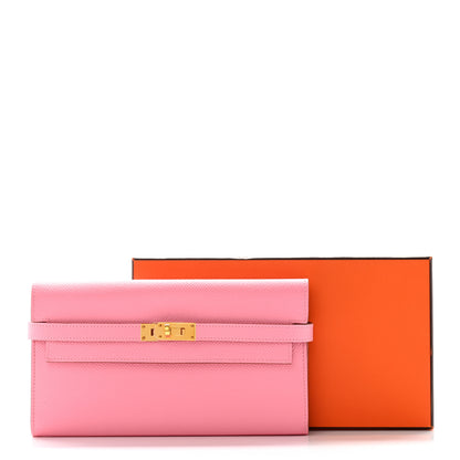 Hermes Epsom Kelly Longue Wallet Rose Confetti 10 of 10