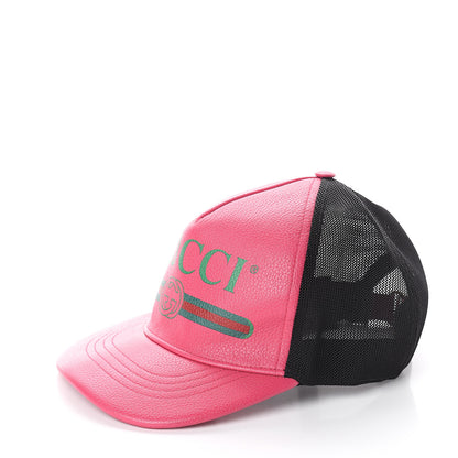 Gucci Cripto Calfskin Logo Baseball Hat L Fuxia Black 2 of 5