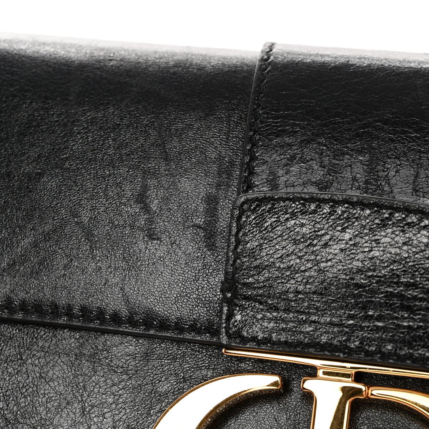 Crinkled Lambskin 30 Montaigne Clutch Black