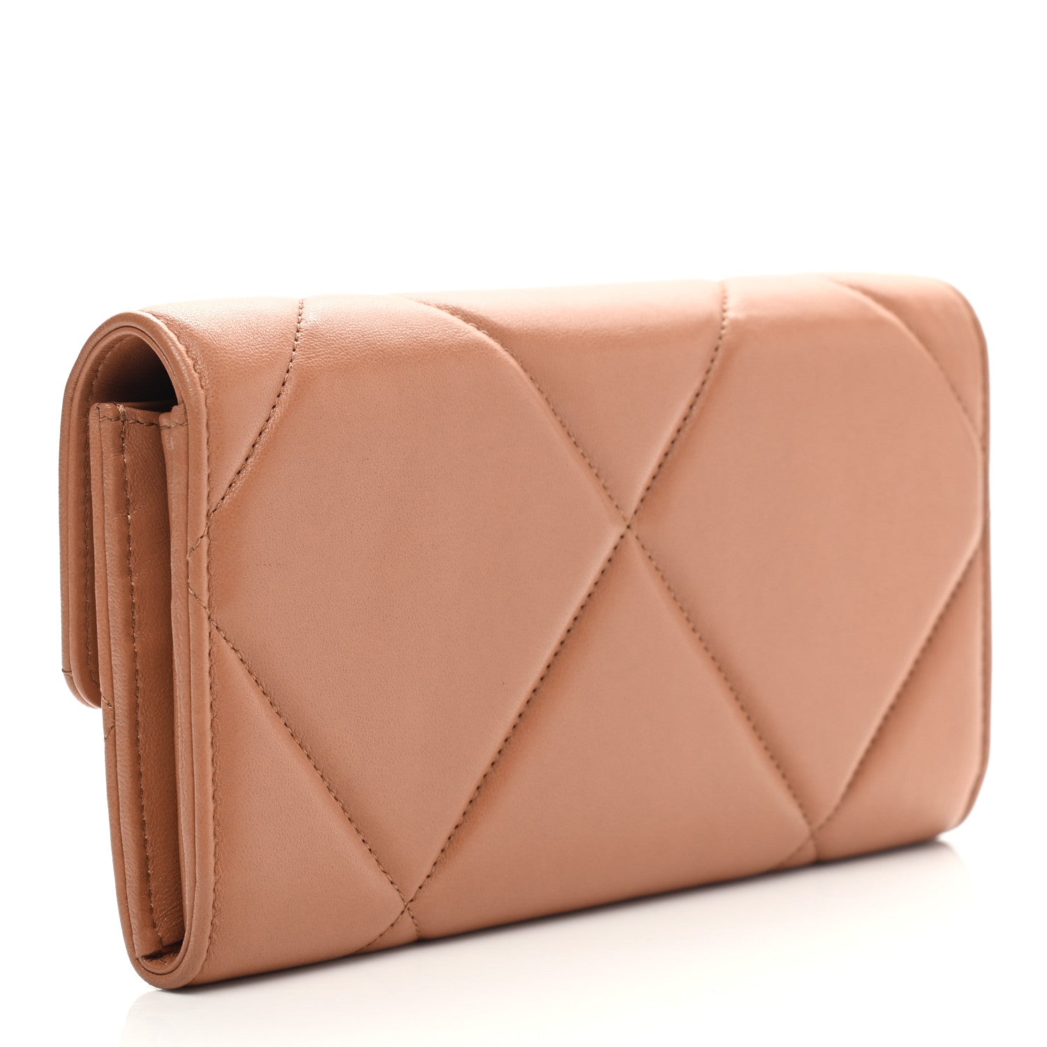 Chanel Lambskin Quilted Chanel 19 Flap Wallet Brown 3 of 9