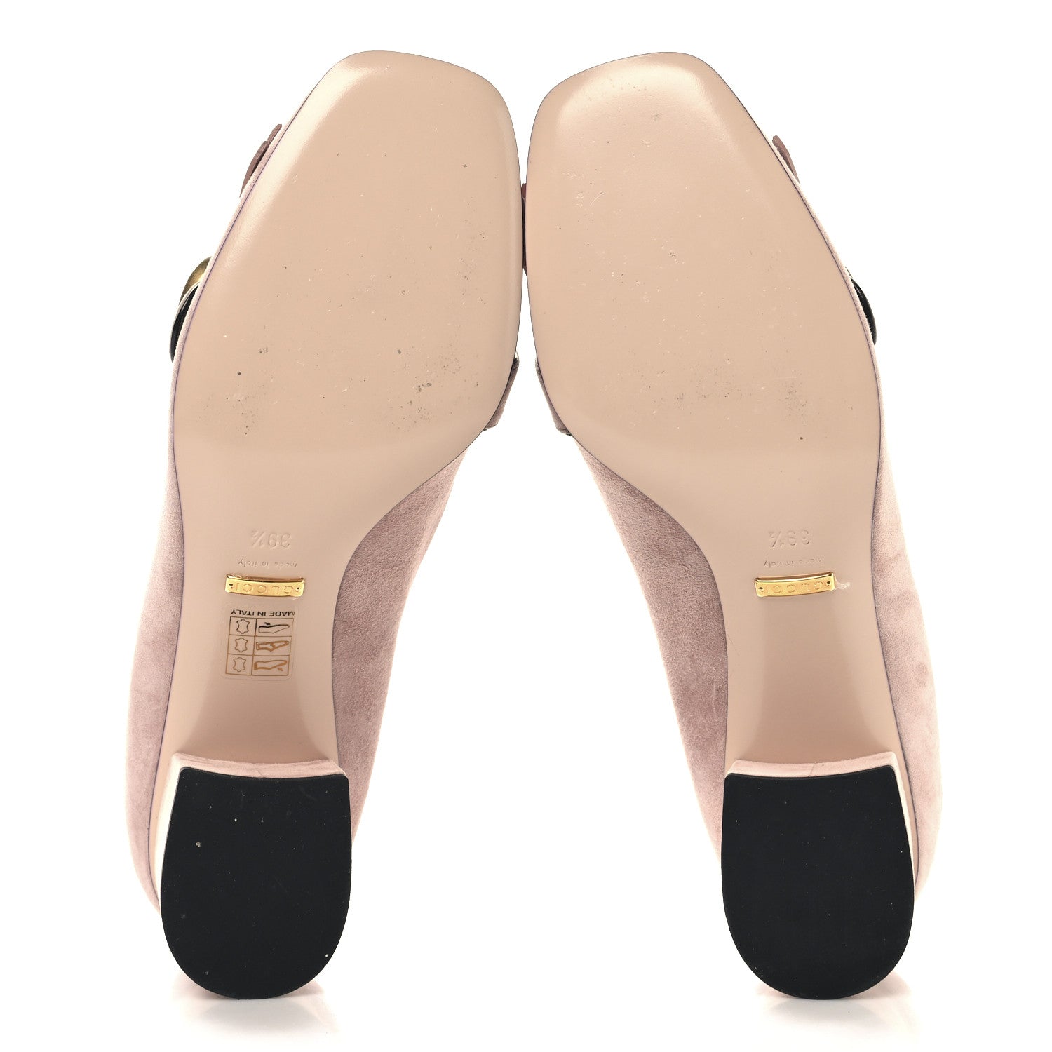Gucci Kid Scamosciato GG Marmont Fringe 50mm Loafer Pumps 39.5 Crystal Pink 6 of 12
